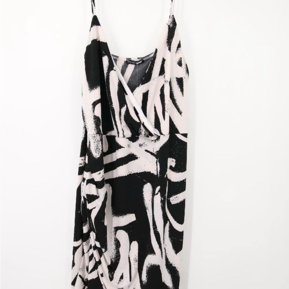 Fashion Nova Black and White Asymmetrical Dress